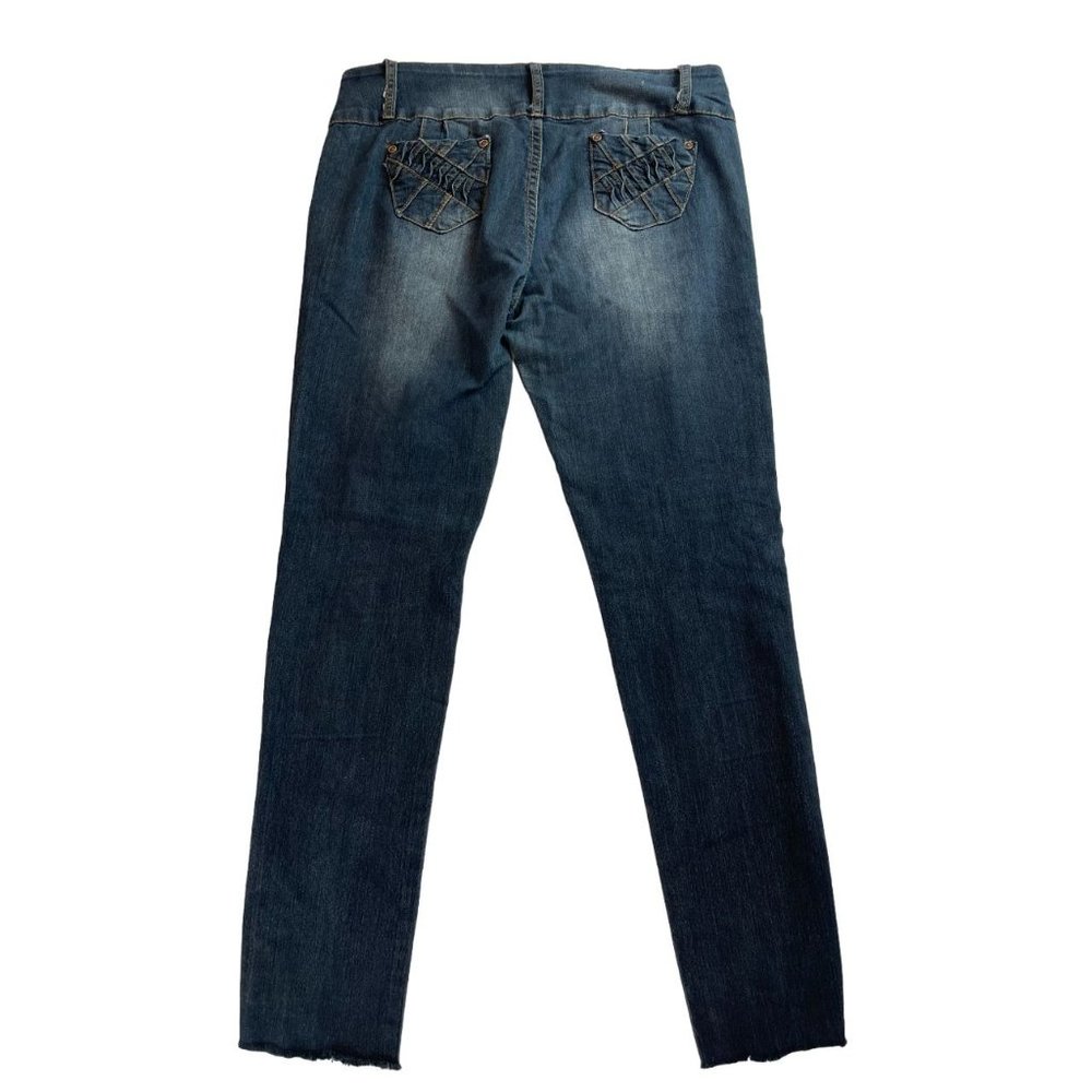 Salvage Womens Jeans High Waist Mid Rise Button Fly Ankle Skinny Blue SZ 13/14